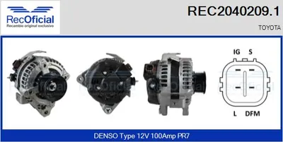 Alternator Toyota PREVIA II · Toyota RAV 4 II · Toyota AVENSIS VERSO