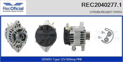 Alternator Citroën C1 · Peugeot 107 · Toyota AYGO