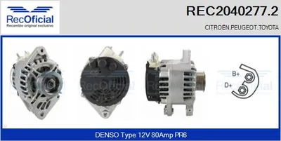Alternator Citroën C1 · Peugeot 107 · Toyota AYGO