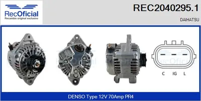 Alternator Daihatsu TERIOS · Daihatsu SIRION · Daihatsu YRV