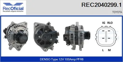 Alternator Toyota YARIS · Toyota AURIS · Toyota COROLLA Saloon