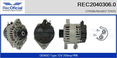 Alternator Citroën C1 · Peugeot 107 · Toyota AYGO