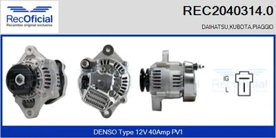 Alternator Daihatsu CUORE IV · Daihatsu CUORE II · Daihatsu HIJET Bus