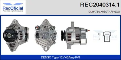 Alternator Daihatsu CUORE IV · Daihatsu CUORE II · Daihatsu HIJET Bus