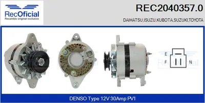 Alternator Toyota HIACE II Bus · Daihatsu CUORE I · Suzuki CARRY Van