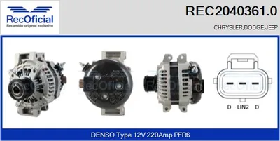 Alternator Dodge NITRO · Jeep WRANGLER III · Jeep CHEROKEE