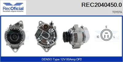 Alternator Toyota LAND CRUISER 80 · Toyota LAND CRUISER · Toyota LAND CRUISER Hardtop
