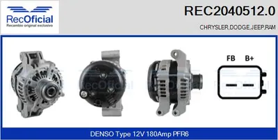 Alternator Chrysler GRAND VOYAGER V · Jeep GRAND CHEROKEE IV · Chrysler 300C