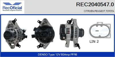 Alternator Toyota AYGO · Citroën C1 II · Peugeot 108