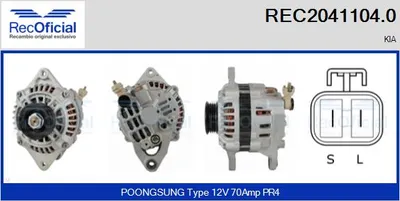 Alternator Kia SPORTAGE SUV · Kia RETONA Closed Off-Road Vehicle