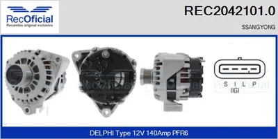 Alternator Ssangyong REXTON / REXTON II · Ssangyong RODIUS I · Ssangyong KYRON