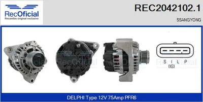 Alternator Ssangyong MUSSO · Ssangyong REXTON / REXTON II · Ssangyong KYRON