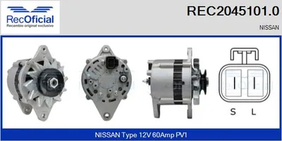 Alternator Nissan TERRANO I · Nissan PATROL III/2 Hardtop · Nissan PICK UP