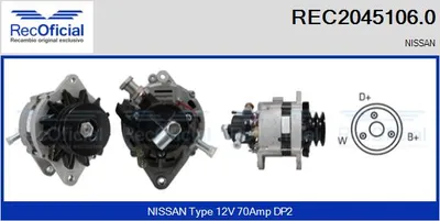 Alternator Nissan PATROL III/2 Station Wagon · Nissan PATROL III/2 Hardtop · Nissan PATROL GR IV