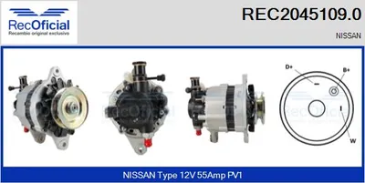 Alternator Nissan VANETTE Bus · Nissan VANETTE Van · Nissan TRADE Platform/Chassis