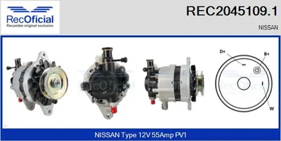 Alternator Nissan VANETTE Bus · Nissan VANETTE Van · Nissan TRADE Platform/Chassis