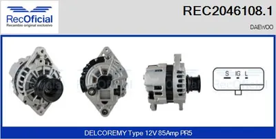 Alternator Daewoo ESPERO · Daewoo NEXIA · Daewoo NEXIA Saloon