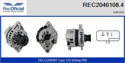 Alternator Daewoo ESPERO · Daewoo NEXIA · Daewoo NEXIA Saloon