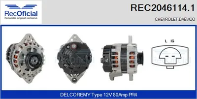 Alternator Daewoo KALOS · Chevrolet AVEO / KALOS Saloon · Chevrolet AVEO / KALOS Hatchback