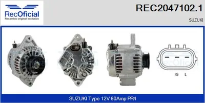 Alternator Suzuki JIMNY Closed Off-Road Vehicle · Suzuki GRAND VITARA I · Suzuki ALTO VI