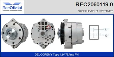 Alternator Buick CENTURY Saloon · Chevrolet MALIBU · Jeep WRANGLER I
