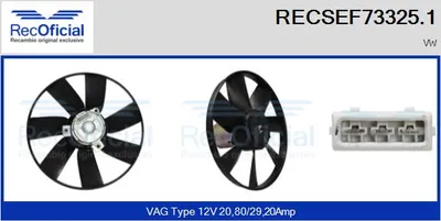 Fan, engine cooling Vw SCIROCCO · Vw PASSAT B2 · Vw PASSAT B3/B4