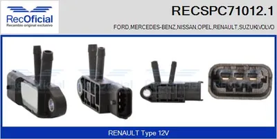 Pressure Converter, exhaust control Nissan INTERSTAR Bus · Nissan INTERSTAR Van · Volvo S40 II