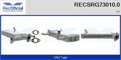 Cooler, exhaust gas recirculation Vw CRAFTER 30-35 Bus · Vw CRAFTER 30-50 Van · Vw CRAFTER 30-50 Platform/Chassis