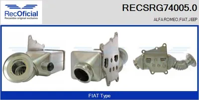 Cooler, exhaust gas recirculation Alfa Romeo GIULIETTA · Fiat DOBLO Bus · Fiat DOBLO Cargo