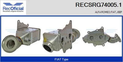 Cooler, exhaust gas recirculation Alfa Romeo GIULIETTA · Fiat DOBLO Bus · Fiat DOBLO Cargo