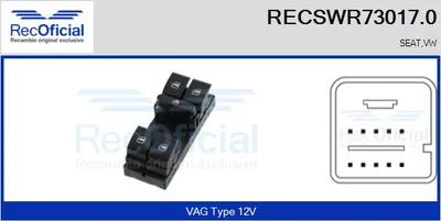 Switch, window regulator Vw TOURAN · Vw GOLF V · Seat ALTEA