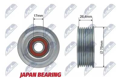 Deflection/Guide Pulley, V-ribbed belt Toyota RAV 4 III · Toyota AURIS · Toyota COROLLA Saloon