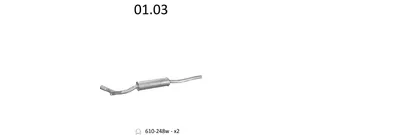 Centre Muffler Audi 80 B2 Saloon · Vw PASSAT B1 · Vw PASSAT B2