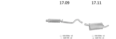Exhaust System Opel CORSA A TR · Opel CORSA A Hatchback · Vauxhall NOVA Hatchback