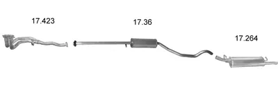 Exhaust System Opel VECTRA A Hatchback · Vauxhall CAVALIER Mk III Hatchback