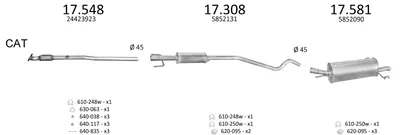 Exhaust System Opel ASTRA G Hatchback