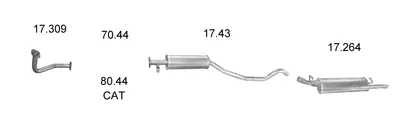 Exhaust System Opel VECTRA A Hatchback · Vauxhall CAVALIER Mk III Hatchback