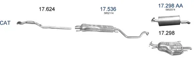 Exhaust System Vauxhall ZAFIRA A · Opel ZAFIRA A MPV
