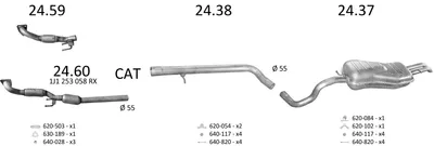 Exhaust System Skoda OCTAVIA I · Skoda OCTAVIA I Combi · Vw BORA I