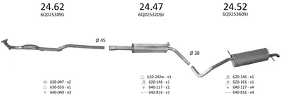 Exhaust System Seat CORDOBA · Skoda FABIA I · Skoda FABIA I Saloon