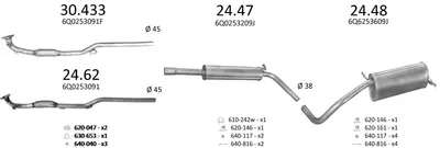 Exhaust System Vw POLO IV · Seat IBIZA III · Skoda FABIA I