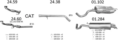 Exhaust System Audi A3 · Vw GOLF IV · Vw NEW BEETLE