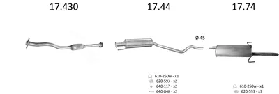 Exhaust System Opel ASTRA F Saloon