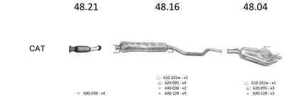 Exhaust System Saab 9-5 · Saab 9-5 Estate · Subaru LEGACY IV Estate