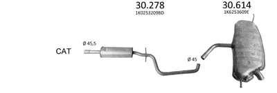 Exhaust System Vw GOLF V · Vw GOLF PLUS V