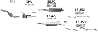 Exhaust System Mercedes-Benz SPRINTER 3-t Bus · Mercedes-Benz SPRINTER 3,5-t Van · Mercedes-Benz SPRINTER 3,5-t Platform/Chassis