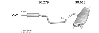 Exhaust System Vw GOLF PLUS V · Vw GOLF VI · Vw GOLF V