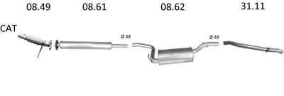 Exhaust System Volvo S40 II · Volvo V50