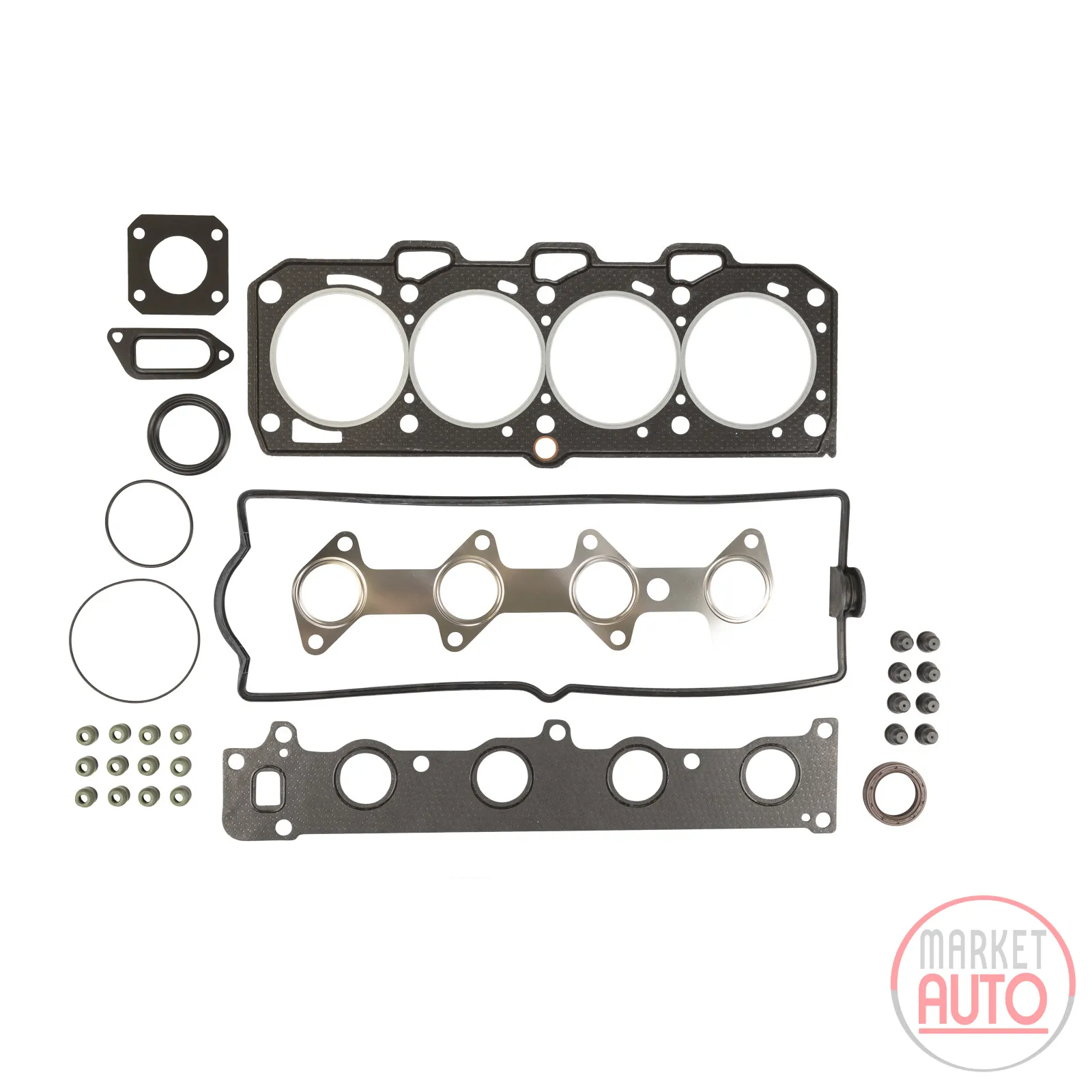 Cylinder head gasket set with shaft seal