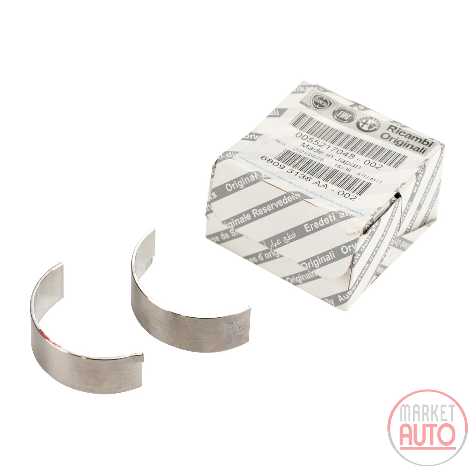 Connecting rod bearing shell half 2 pieces